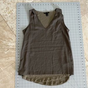 Banana Republic Mixed Media Racer Top in Olive Green